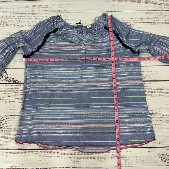 Caffe Marrakech Women’s Size Medium Blue Peasant Bohemian Boho Blouse - Picture 8 of 9